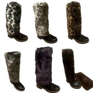 Multiple Colors Faux Fur Tall Costume Leg Warmers Boot Covers Dancewear Rave NWT